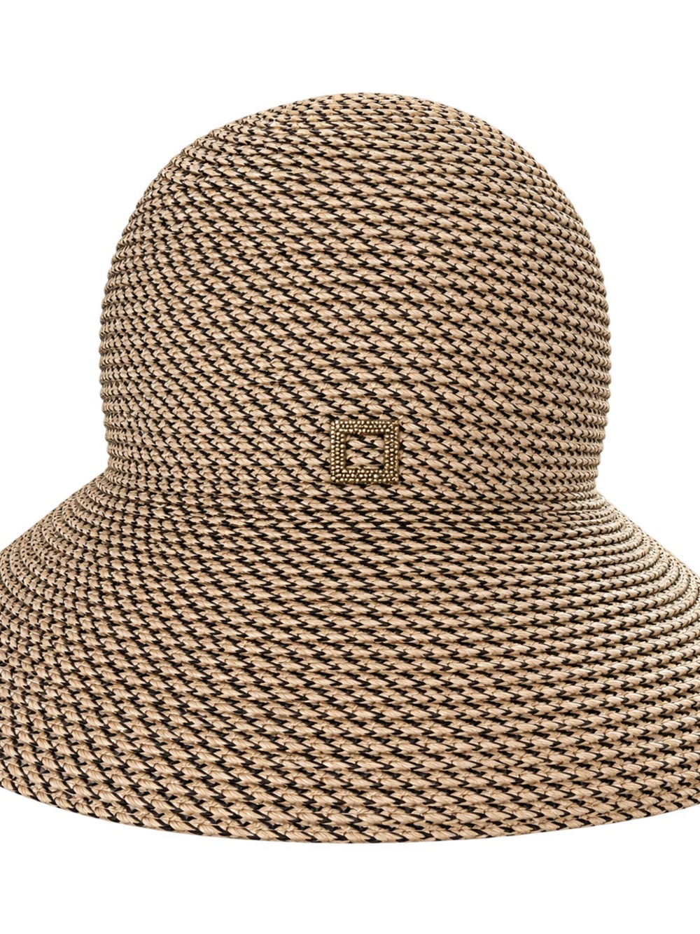 Eric Javits Two-Tone Woven Straw Sun Hat in Natural & Black